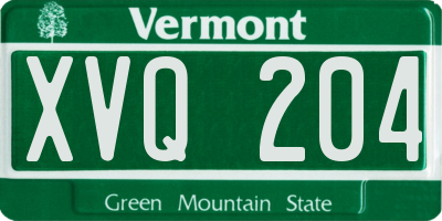 VT license plate XVQ204