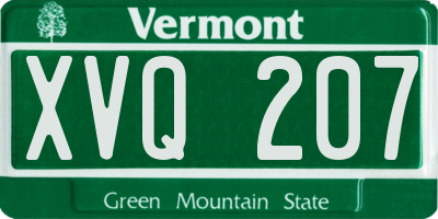 VT license plate XVQ207