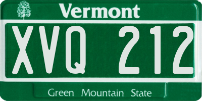 VT license plate XVQ212