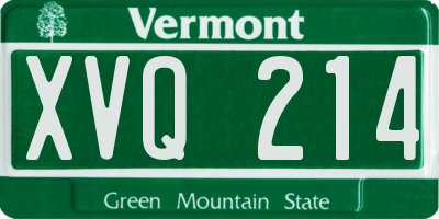 VT license plate XVQ214