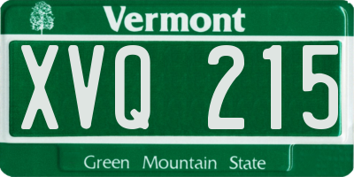 VT license plate XVQ215