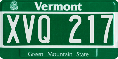 VT license plate XVQ217