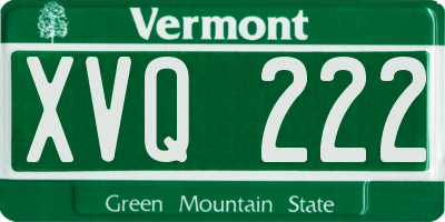 VT license plate XVQ222