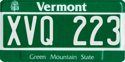 VT license plate XVQ223