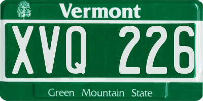 VT license plate XVQ226