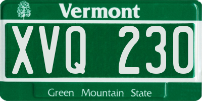 VT license plate XVQ230