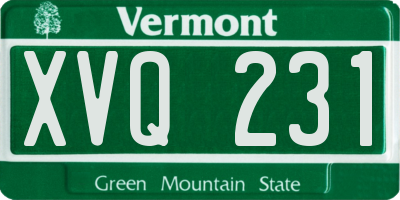 VT license plate XVQ231