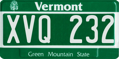 VT license plate XVQ232
