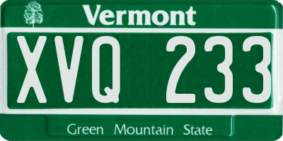 VT license plate XVQ233