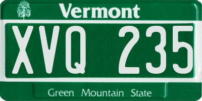 VT license plate XVQ235