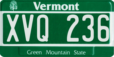 VT license plate XVQ236