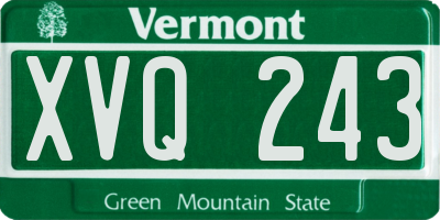 VT license plate XVQ243