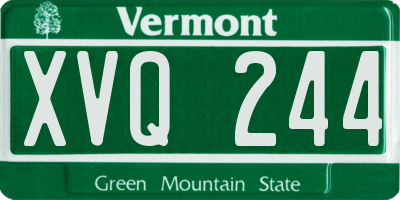 VT license plate XVQ244