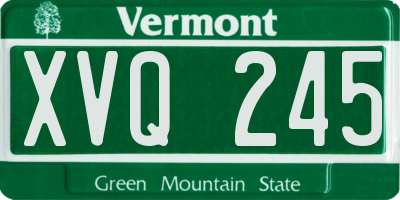 VT license plate XVQ245