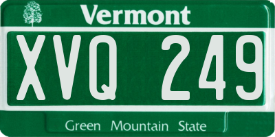 VT license plate XVQ249