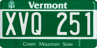 VT license plate XVQ251