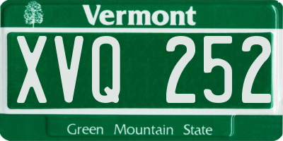 VT license plate XVQ252