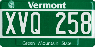 VT license plate XVQ258