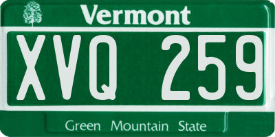 VT license plate XVQ259