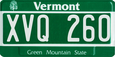 VT license plate XVQ260