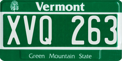 VT license plate XVQ263