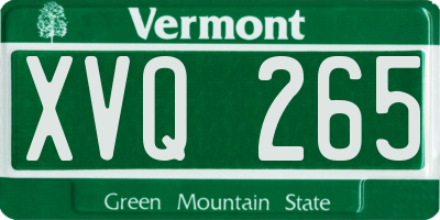 VT license plate XVQ265