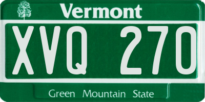 VT license plate XVQ270