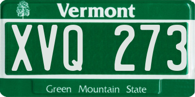 VT license plate XVQ273