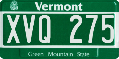 VT license plate XVQ275