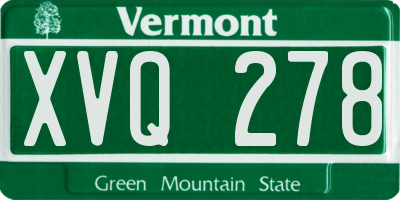 VT license plate XVQ278