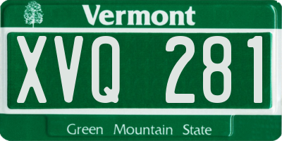 VT license plate XVQ281