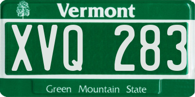 VT license plate XVQ283