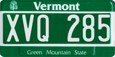 VT license plate XVQ285