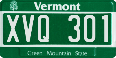 VT license plate XVQ301