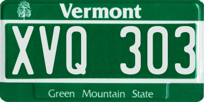 VT license plate XVQ303