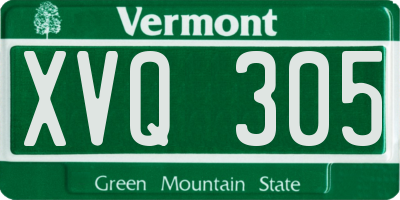 VT license plate XVQ305