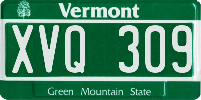 VT license plate XVQ309