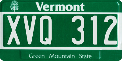 VT license plate XVQ312