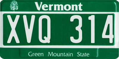 VT license plate XVQ314
