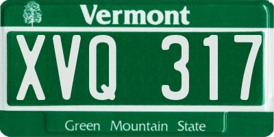 VT license plate XVQ317