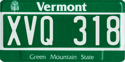 VT license plate XVQ318