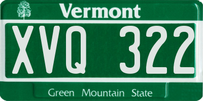 VT license plate XVQ322