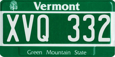 VT license plate XVQ332
