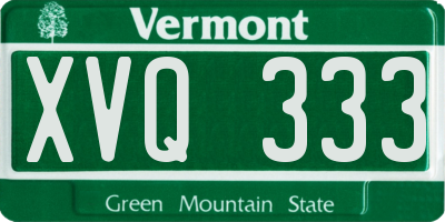 VT license plate XVQ333