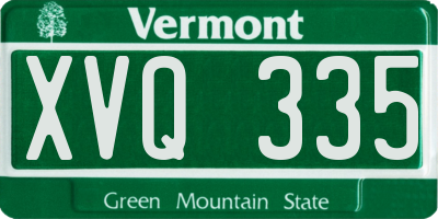 VT license plate XVQ335
