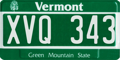 VT license plate XVQ343