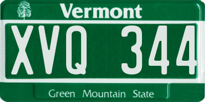 VT license plate XVQ344