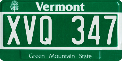 VT license plate XVQ347