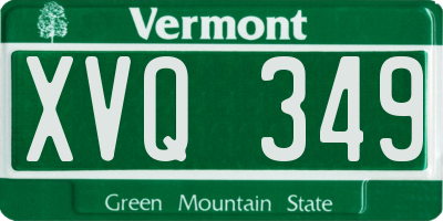 VT license plate XVQ349