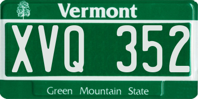 VT license plate XVQ352